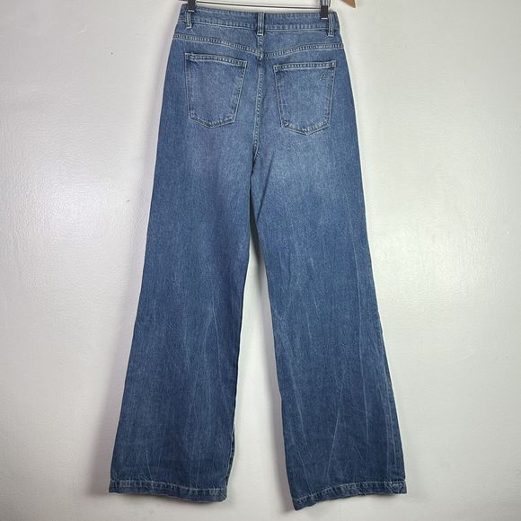 DL1961 Women's Hepburn High Rise Button Fly Denim Wide Leg Strauss Jeans Size 27 - Picture 7 of 11